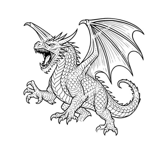 怒ったドラゴンのPNG、SVG、DXFファイル。ベクターグラフィック