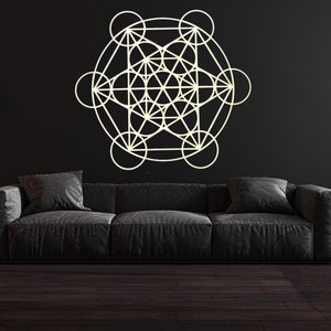 Metatron&#39;s Cube wall decor, Wooden Wall Art, Sacred Geometry