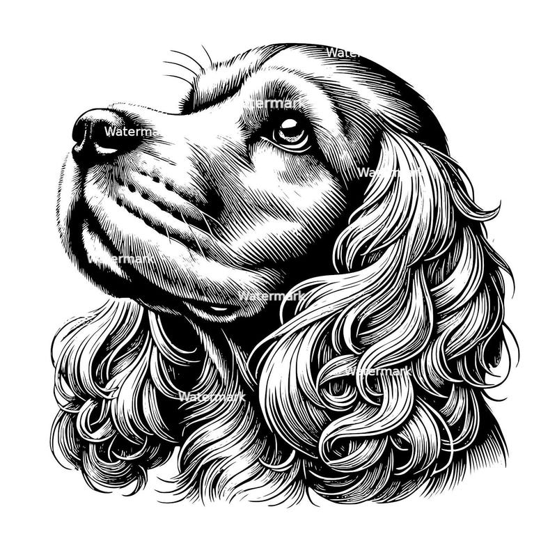 Cocker zeichnung - Etsy.de