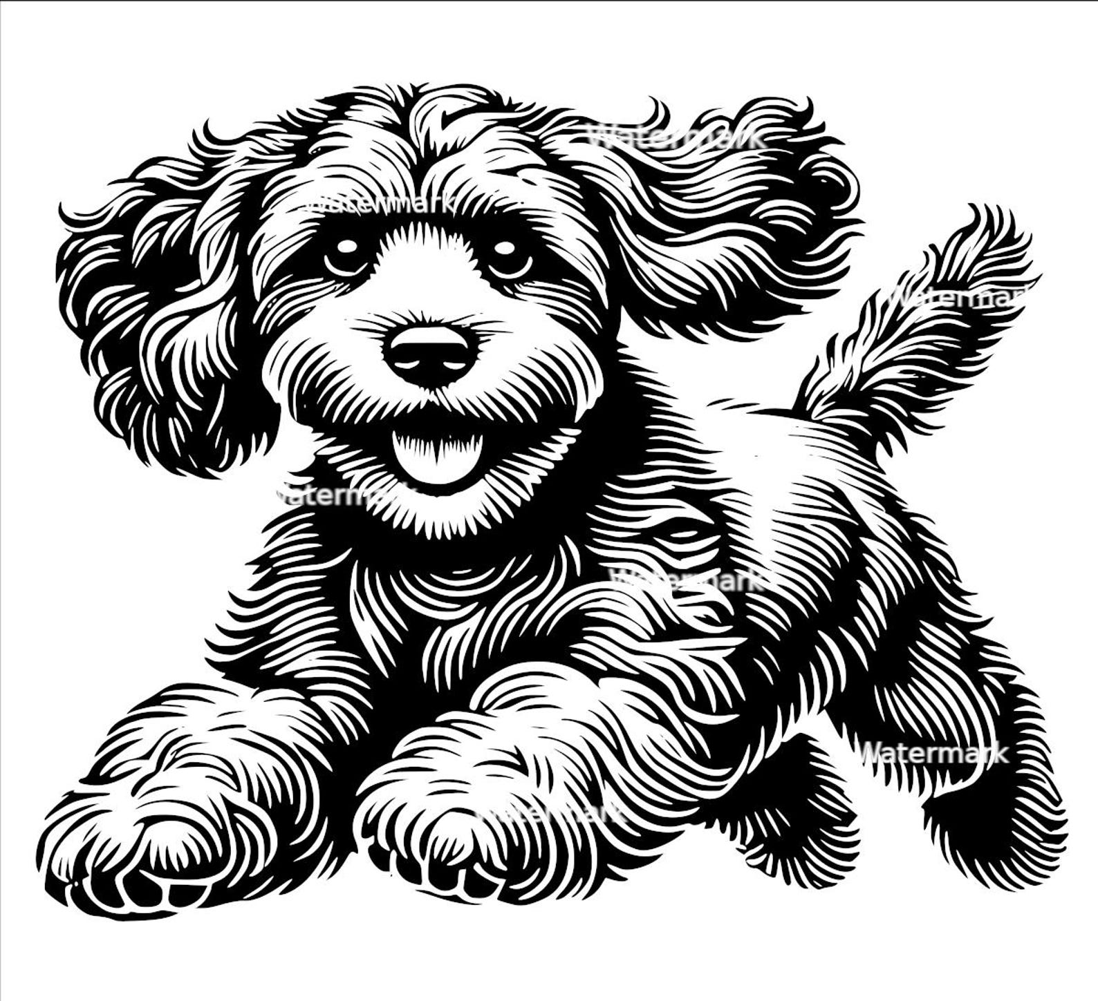 Cockapoo Happy Running PNG, SVG, DXF Files. Vector Graphic Files. Clip ...