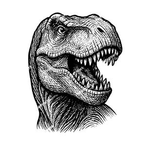 Tête de tyrannosaure Rex Fichiers PNG, SVG, DXF. Fichiers dinosaures pour gravure laser, fichiers graphiques vectoriels. Clipart.  Utilisation commerciale