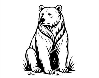 Oso grizzly. Archivos PNG, SVG y DXF. Gráficos vectoriales. Imágenes prediseñadas. Uso comercial.