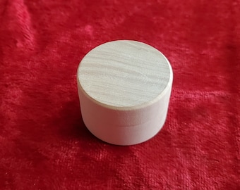Small round wooden unfinished box, DIY box, Wedding ring box