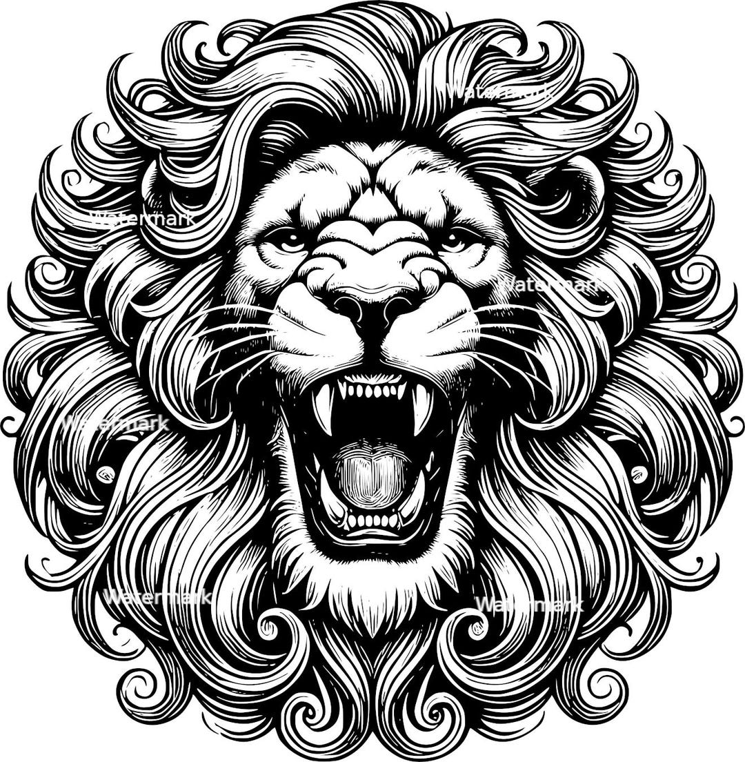 Lion Head PNG, SVG, DXF Files. Lion Files for Laser Engraving