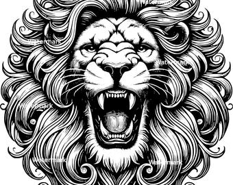 Lion Head PNG, SVG, DXF Files. Lion Files for Laser Engraving