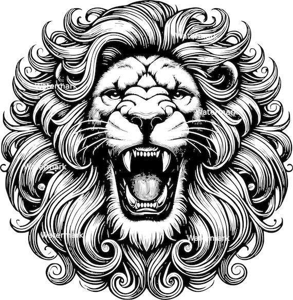 Lion Head PNG, SVG, DXF Files. Lion Files for Laser Engraving