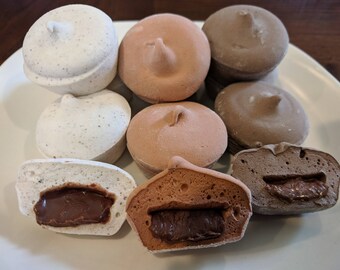 Nutella Stuffed Marshmallows |Tri-Flavor | Assorted Pack | Vanilla, Chocolate, Coffee | Mod Mallows| Halal Kosher