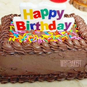 Zero calorie mini mini faux chocolate sheet cake - happy birthday - made to order