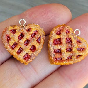 Heart shape cherry pie dangel earrings