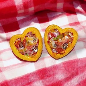 Heart shaped pizza studs - customized!