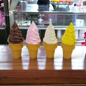 Zero calorie faux soft serve swirl ice cream cone