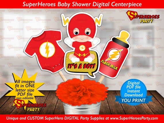 Flash Baby Shower The Gordon Decor Centerpieces Bottle Etsy