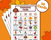 Thanksgiving Day Parade Bingo, Thanksgiving Games, Thanksgiving Fun