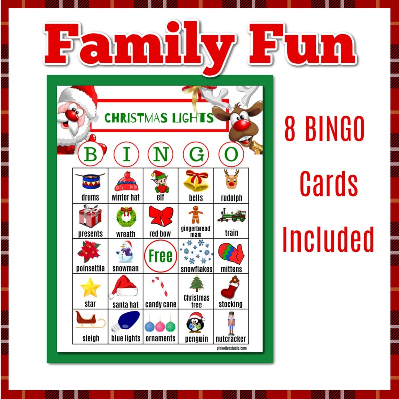 Christmas light bingo cards Christmas light bingo cards