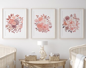 Watercolor Prints - Watercolor Art - Girl Nursery Prints - Boho Nursery Decor Girl - Nursery Decor Girl Boho