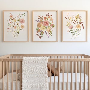 Baby Girl Nursery Wall Decor - Floral Nursery Print - Floral Wall Art ...