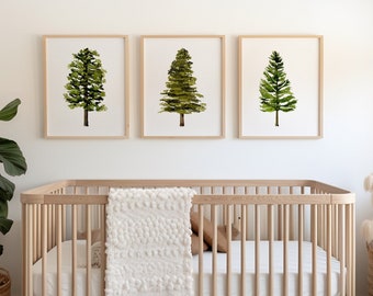 Baby Boy Nursery Wall Decor Woodland Nursery Art Prints Tree