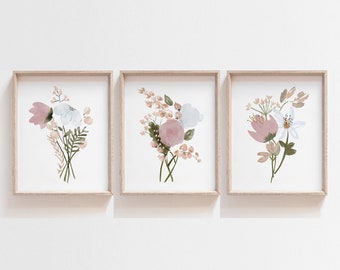 Floral Nursery Decor, Floral Bouquet Print, Watercolor Flowers, Baby Girl Nursery Wall Decor, Floral Wall Art, Flower Bouquet Art