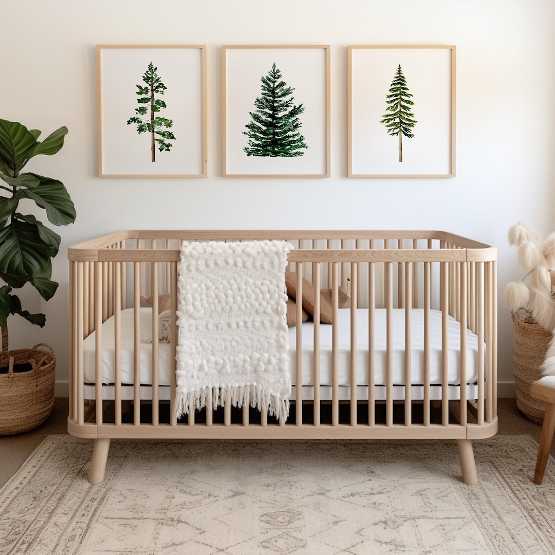 Woodland Nursery Art Prints: Pine Tree Decor, Set of 3 - Etsy