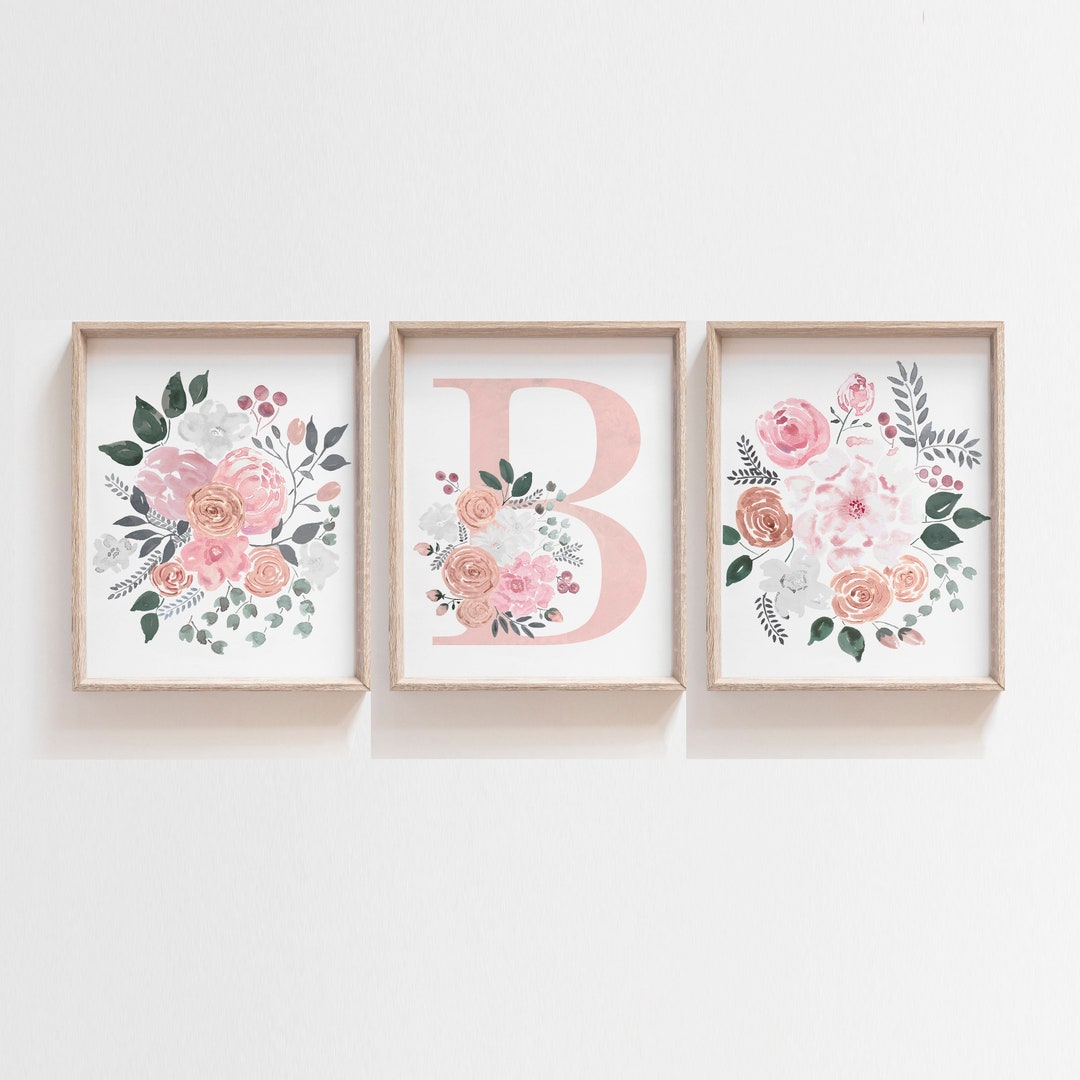 Baby Girl Nursery Wall Decor - Floral Nursery Print - Floral Wall Art ...