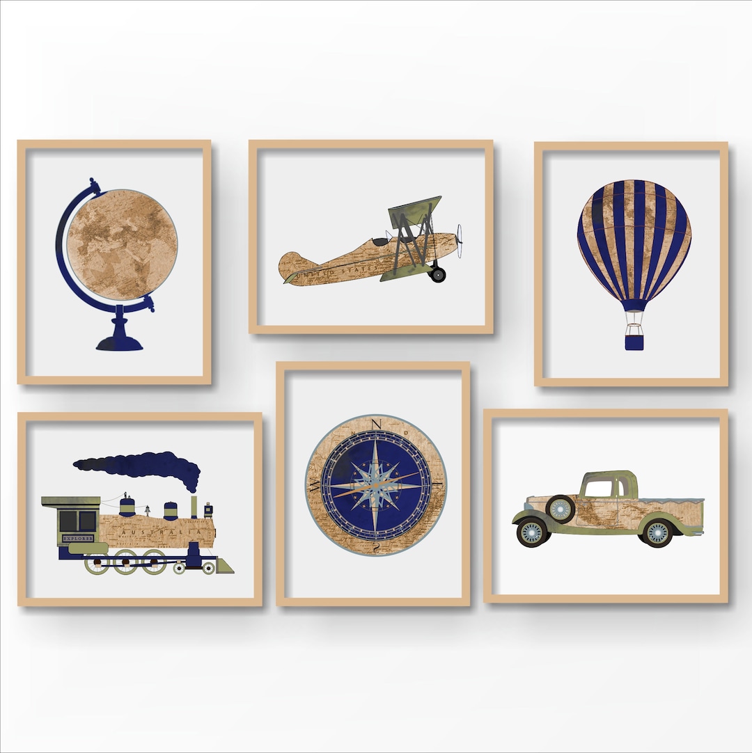 Vintage Airplane Nursery - Train Nursery - Travel Nursery Print ...