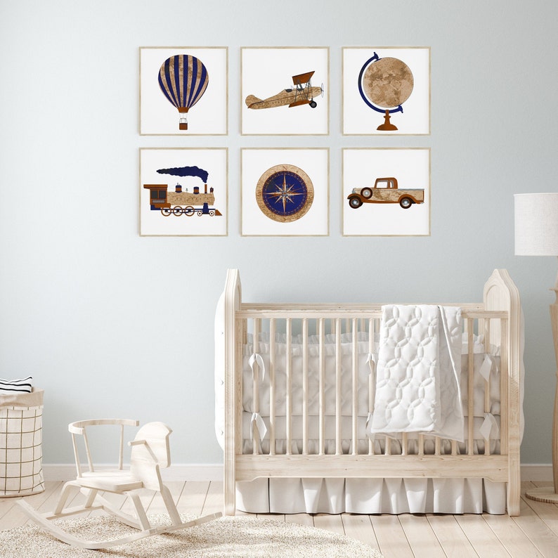 Travel Nursery Print Airplane Nursery Decor Explorer Map Etsy
