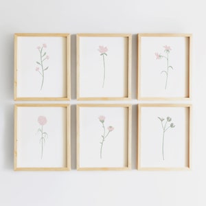 Watercolor Flowers | Blush Pink Nursery Decor | Baby Girl Nursery Floral Wall Art | Light Pink Nursery Flower Wall Art Prints