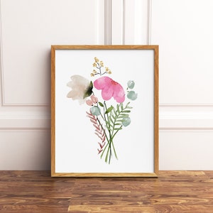 Ecezatik Boho Floral Nursery Poster - 12x16 Inches With Hanger Frame, Baby Girl Room Decor, Wall Art For Toddler & Nursery