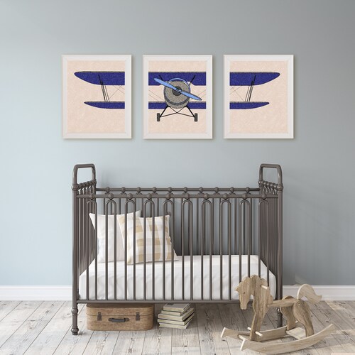 Airplane Nursery Decor Airplane Nursery Prints Vintage Etsy