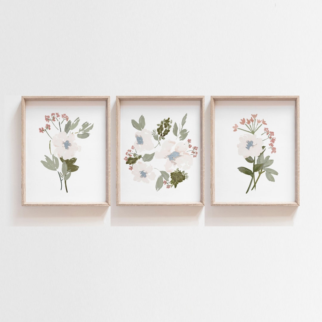 Watercolor Flower Art Prints, Floral Painting, Baby Girl Nursery Floral ...