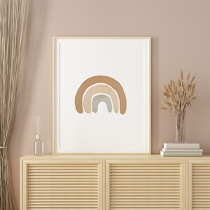 Neutral Rainbow Nursery Art Prints Boho Wall Decor Baby | Etsy
