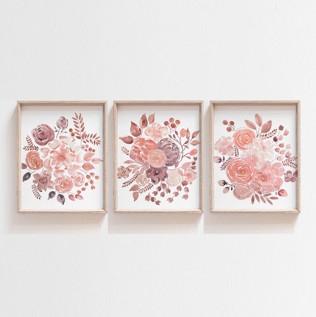 Baby Girl Nursery Prints, Flower Wall Art, Girly Wall Art, Boho Nursery Decor, Water Color