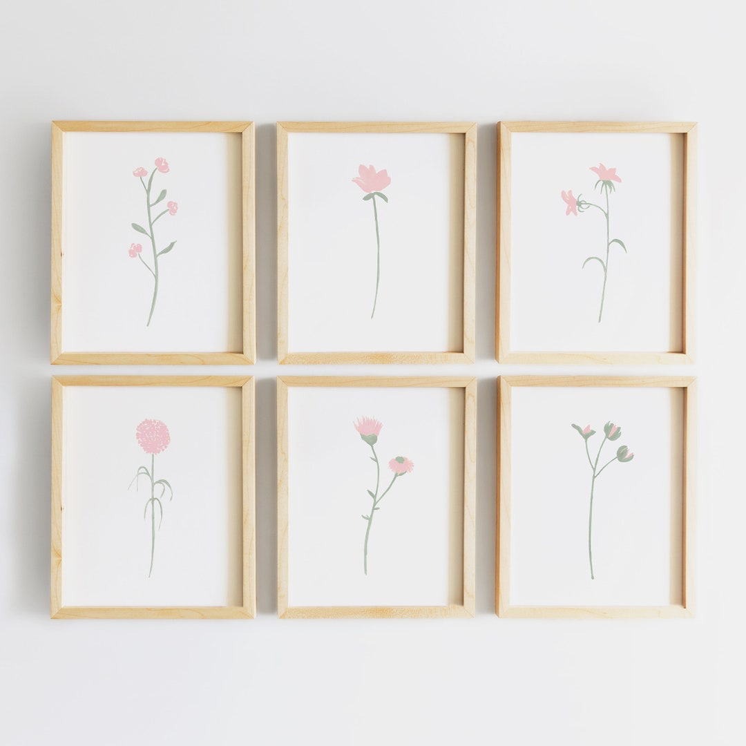 Watercolor Flowers | Pink Nursery Decor | Baby Girl Nursery Floral Wall ...