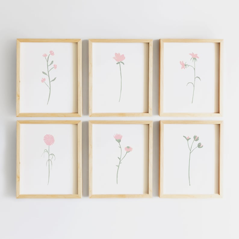 Watercolor Flowers | Pink Nursery Decor | Baby Girl Nursery Floral Wall ...