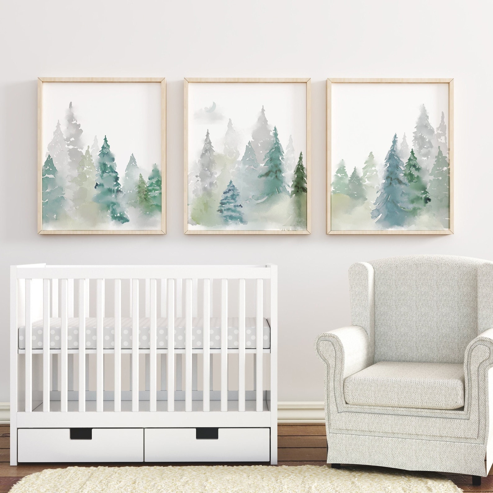Baby Boy Nursery Wall Decor Woodland Nursery Art Prints - Etsy