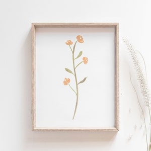 Framed Watercolor flowers, Peach nursery decor, Baby girl nursery floral wall art, Nursery wall decor, Peach nursery flower wall art prints image 5