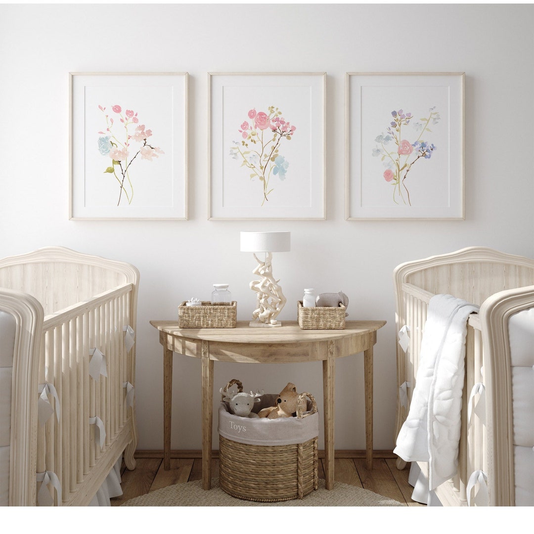 Baby Girl Wildflower Nursery Decor Floral Wall Art Flower Nursery ...