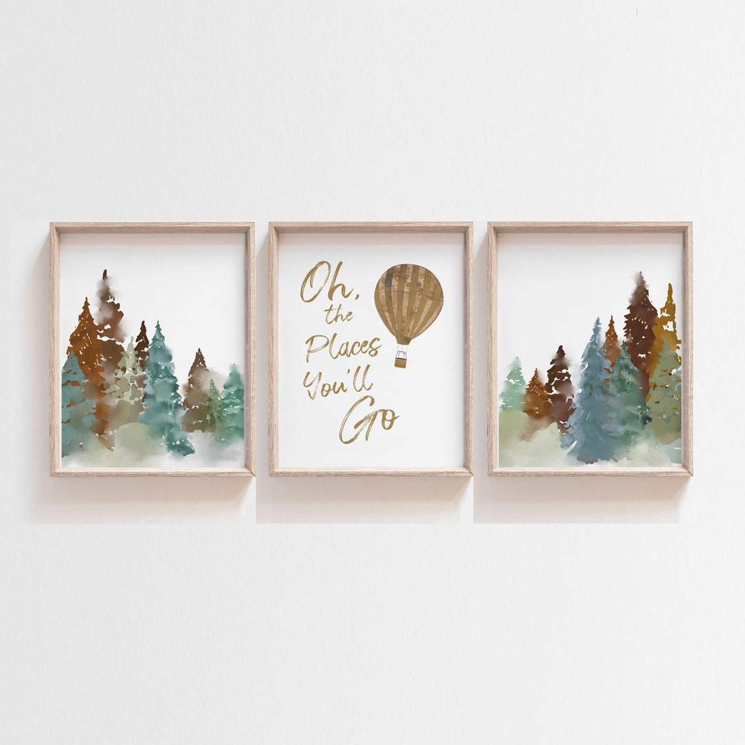 Baby Boy Nursery Wall Decor Woodland Nursery Art Print Oh Etsy