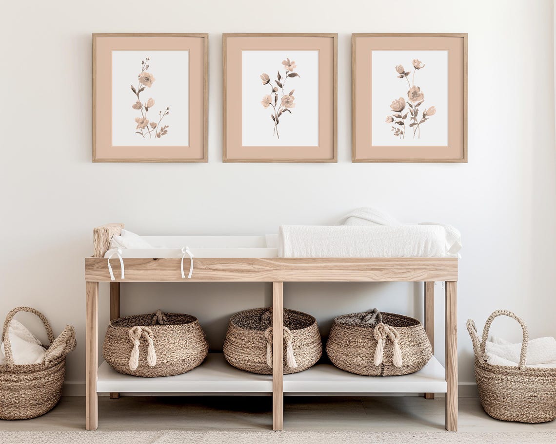 Baby Girl Nursery Wall Decor - Floral Nursery Print - Vintage Floral ...