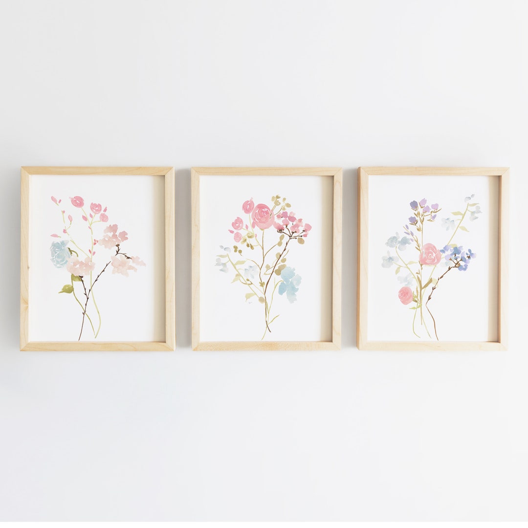 Baby Girl Wildflower Nursery Decor - Floral Wall Art - Flower Nursery ...