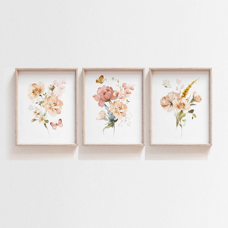 Baby Girl Nursery Wall Decor Floral Nursery Print Floral Etsy