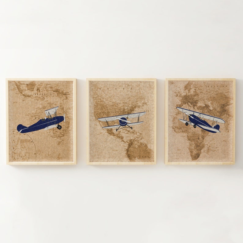 Airplane nursery decor airplane decor vintage airplane nursery Etsy