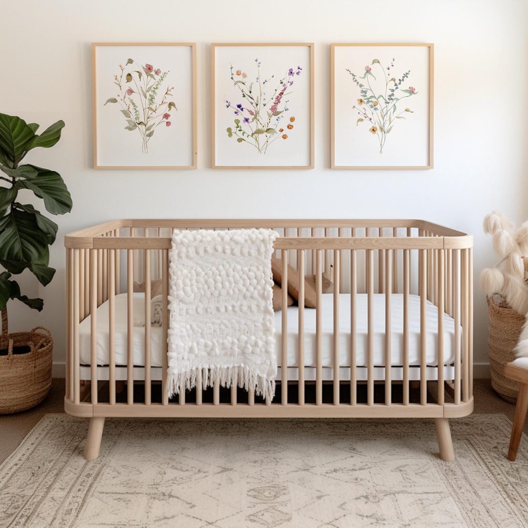 Custom Wildflower Nursery - Baby Girl Nursery Wall Decor - Floral ...