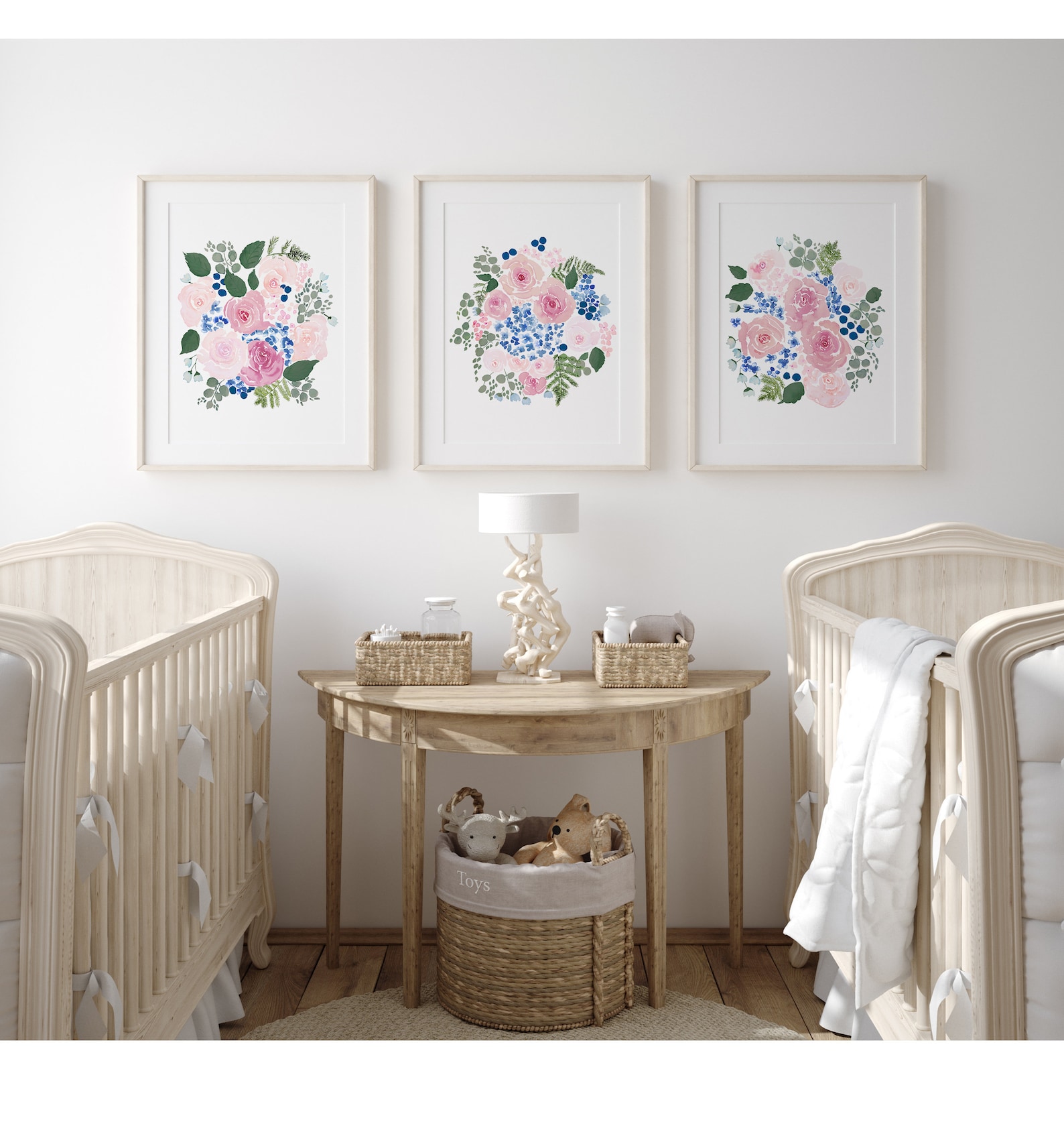 Baby Girl Nursery Decor, Floral Nursery Wall Decor, Floral Wall Art ...