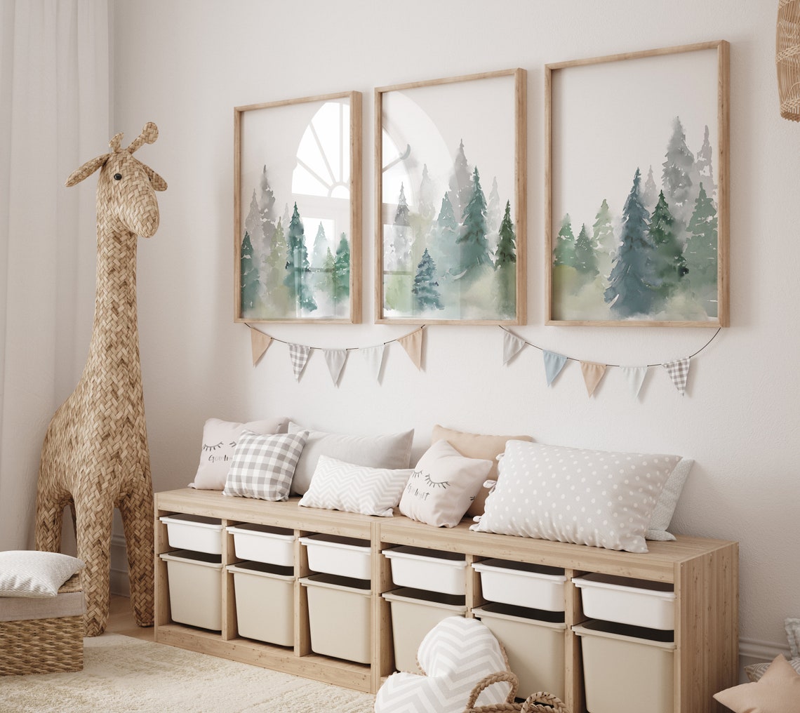Baby Boy Nursery Wall Decor Woodland Nursery Art Prints - Etsy