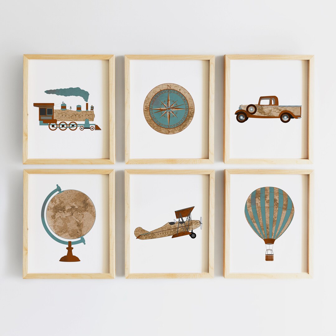 Travel Nursery Print - Airplane Nursery Decor - Explorer Map Print ...