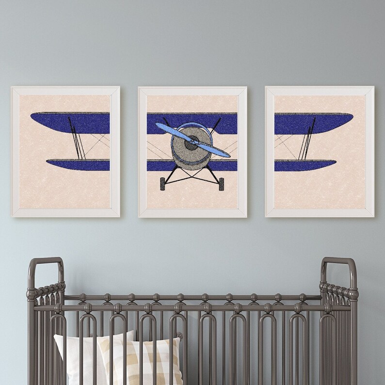 Airplane Nursery Decor Airplane Nursery Prints Vintage Etsy