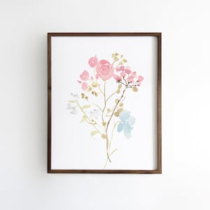 Wildflower Nursery Decor - Baby Girl Nursery Art Print - Flower Painting for Nursery -Nursery Wall Art - Watercolor Nursery Girl