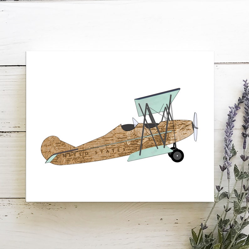 Travel Nursery Decor Vintage Airplane Nursery Wall Decor Etsy