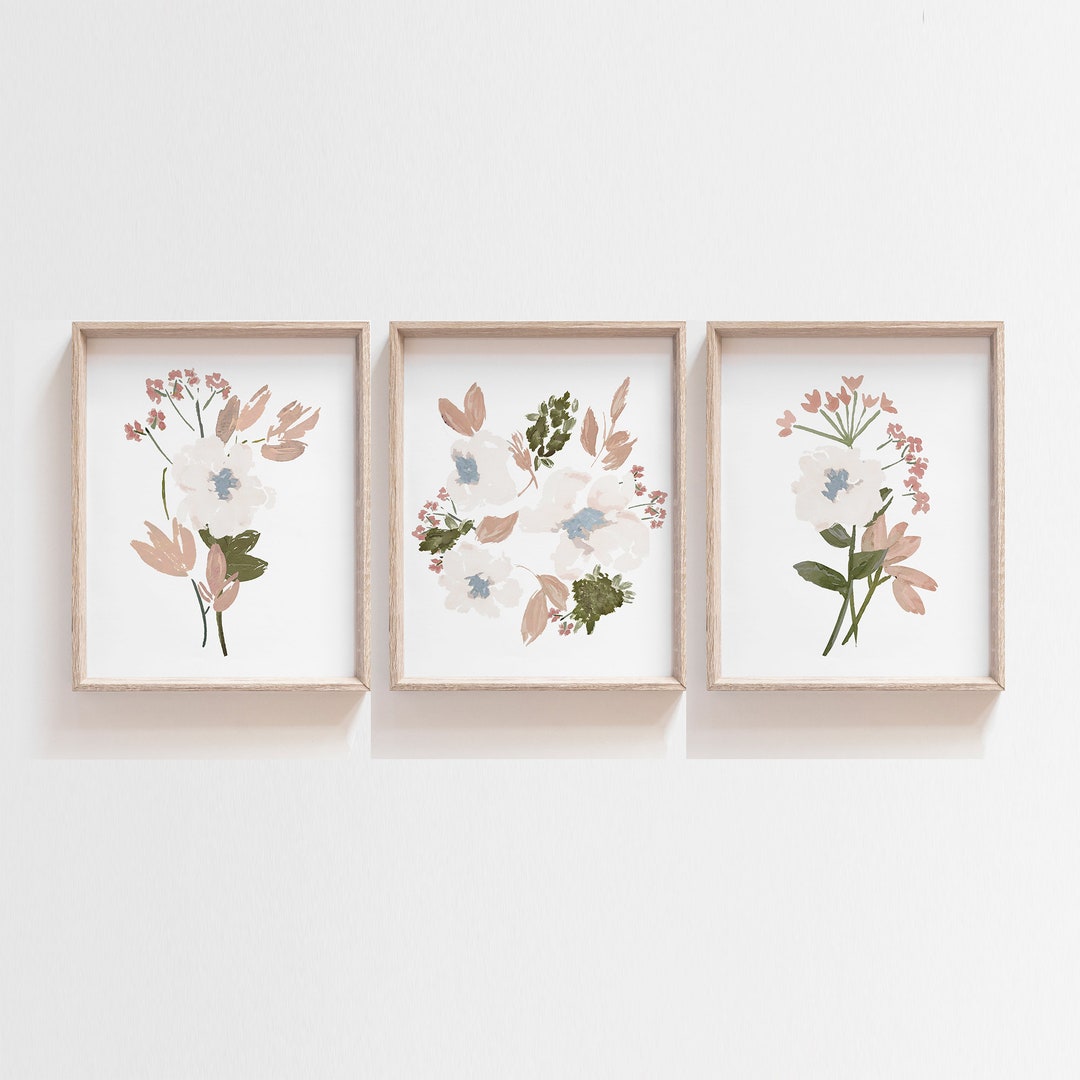 Watercolor Flower Art Prints, Floral Painting, Baby Girl Nursery Floral ...